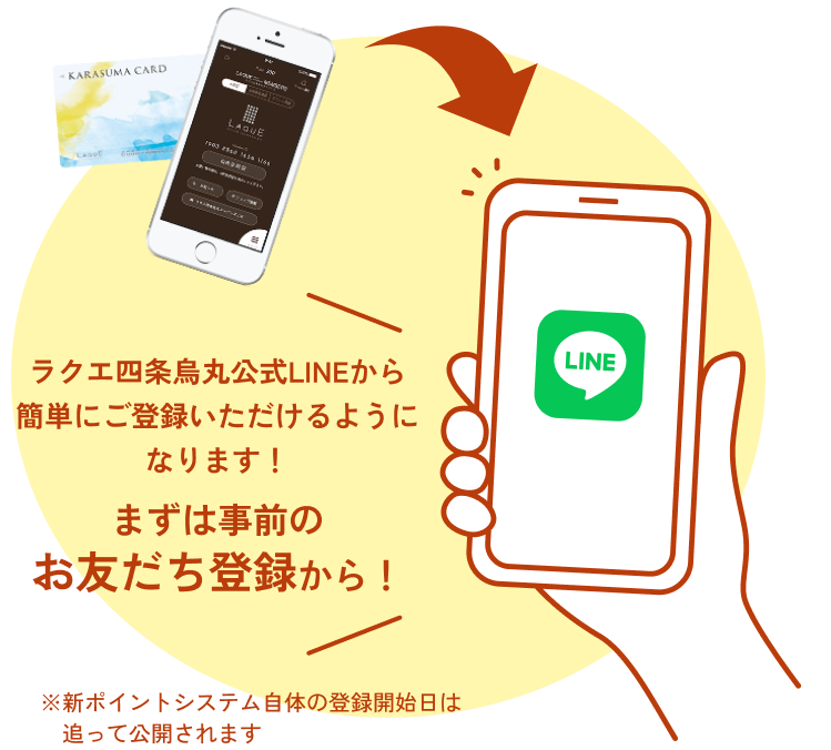 ラクエ四条烏丸公式LINEから簡単にご登録いただけます。まずはお友だち登録から！